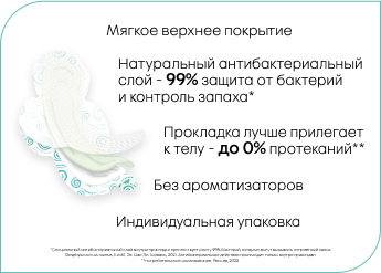 Преимущества гигиенических прокладок Kotex® Bio-Care
