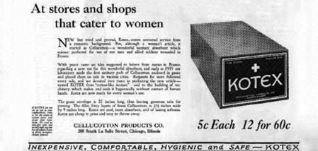 В довоенное время прокладок не существовало, и во время месячных женщинам приходилось терпеть значительные неудобства.